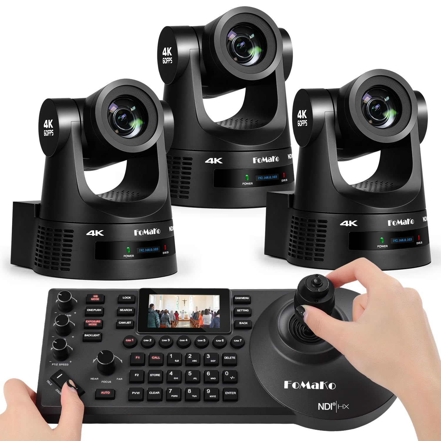 Amazon.com : FoMaKo 4K 60fps NDI PTZ Camera Bundle, Supports NDI